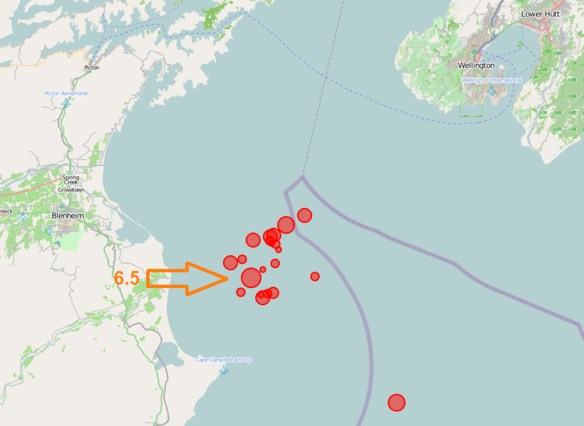 Quakes recorded on Sunday 21 July including the 6.5 tremor we felt