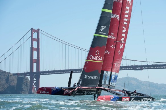 Aotearoa on the water - photo courtesy of Chris Cameron/Emirates Team New Zealand